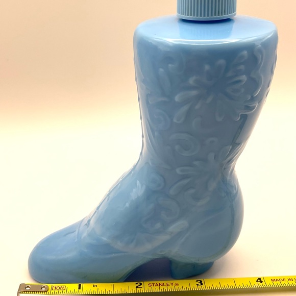 AVON Vintage Blue Roses Roses Cologne Shoe Bottle 4oz Empty - Picture 7 of 9